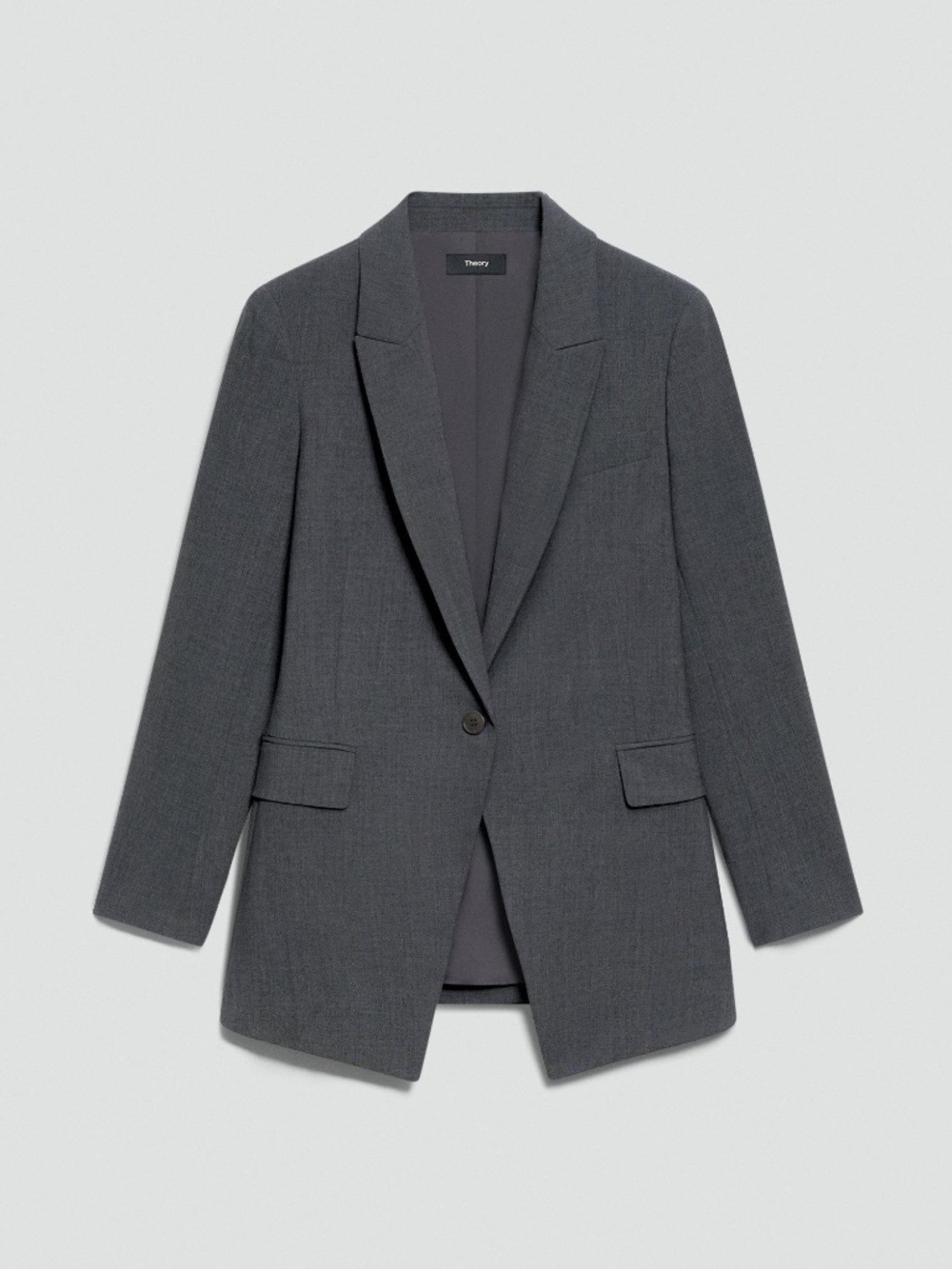Theory Charcoal Melange Etiennette Blazer in Good Wool Size 2